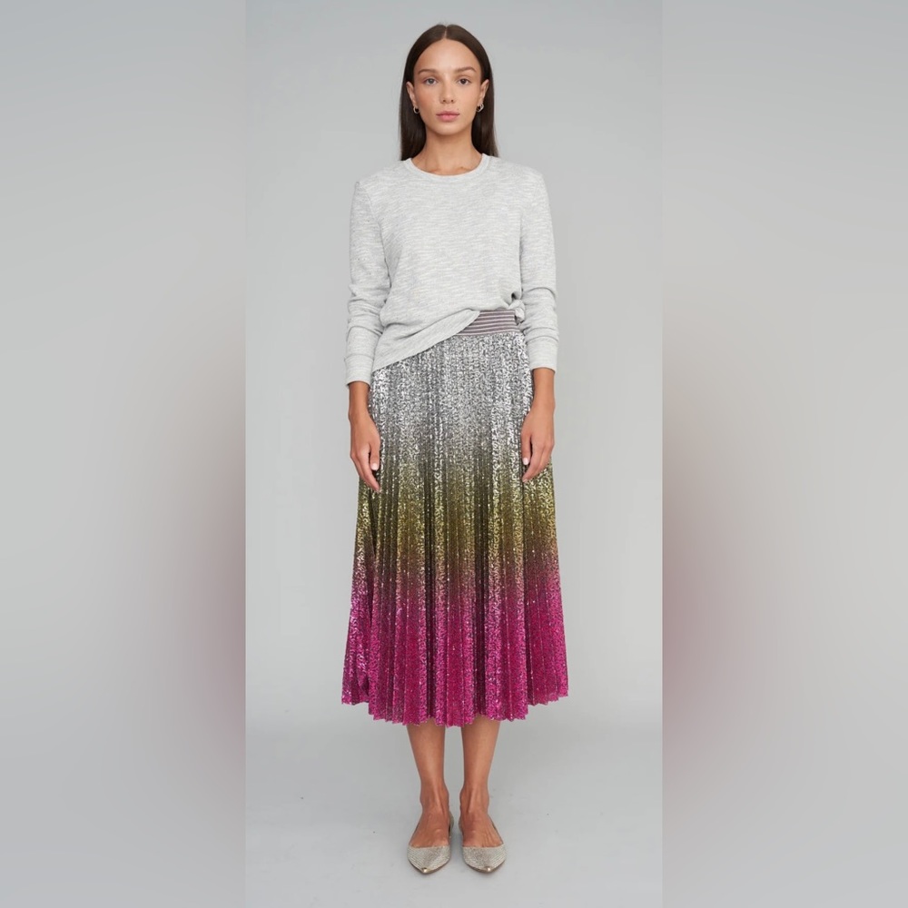 Le Superbe pleated ombré sequin skirt